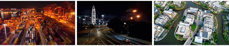 广东深圳南山城市风光地标夜景航拍视频素材人才公园风景视频素材