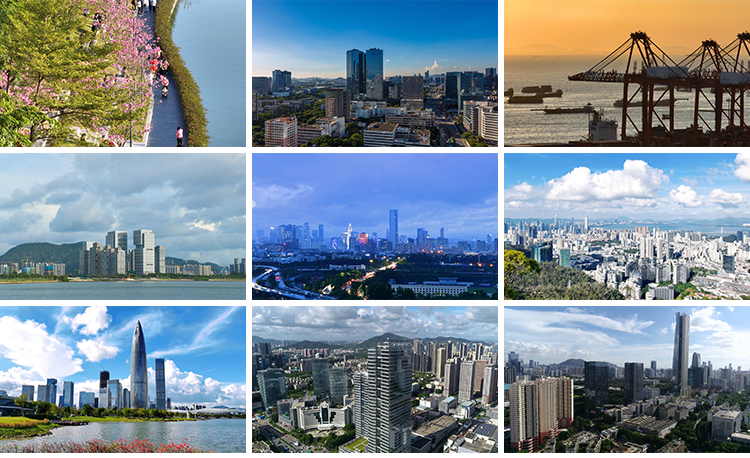 广东深圳南山城市风光地标夜景航拍视频素材人才公园风景视频素材