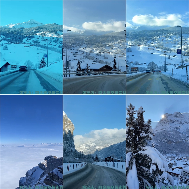 国外雪山雪景下雪走拍竖屏风景素材高清旅游自然唯美治愈系短视频