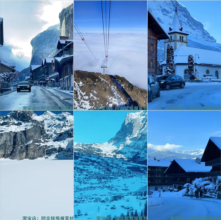 国外雪山雪景下雪走拍竖屏风景素材高清旅游自然唯美治愈系短视频