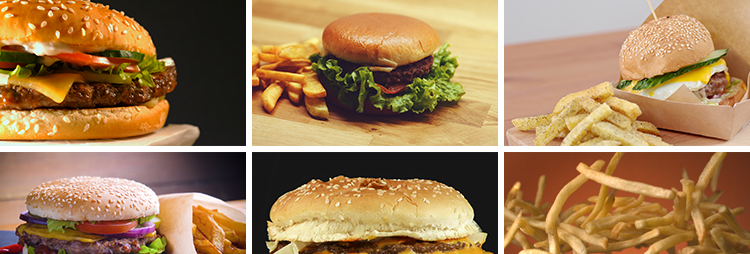 汉堡薯条炸鸡热狗香肠鸡翅鸡腿抖音快手自媒体美食剪辑短视频素材