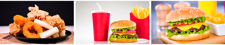 汉堡薯条炸鸡热狗香肠鸡翅鸡腿抖音快手自媒体美食剪辑短视频素材