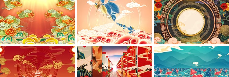 中国古风国潮穿梭推进舞蹈舞台演出晚会LED动态屏幕背景视频素材