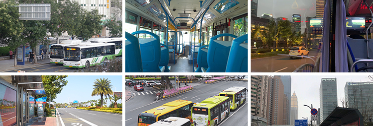 公交车站上下班族早高峰公共交通出行乘客上车高清4K实拍视频素材