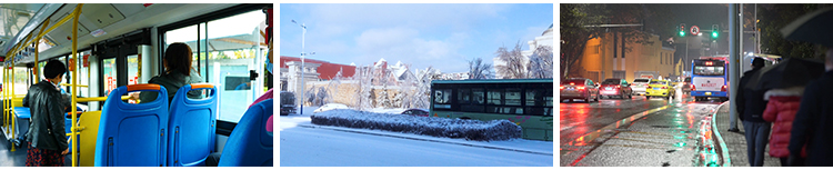 公交车站上下班族早高峰公共交通出行乘客上车高清4K实拍视频素材