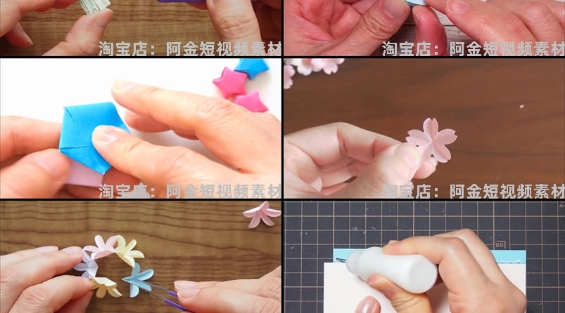 手工折纸折花高清横屏国外解压视频小说推文素材自媒体引流无水印