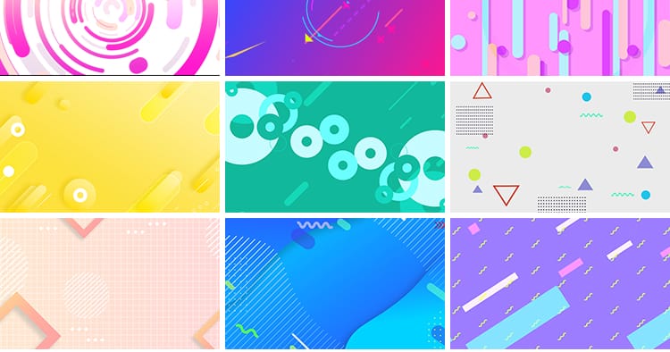 孟菲斯波普艺术卡通几何图案炫彩色流行创意时尚LED背景视频素材