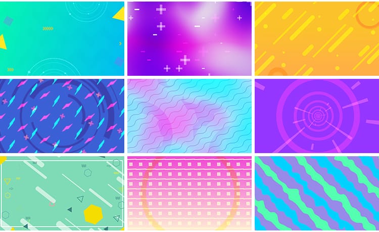 孟菲斯波普艺术卡通几何图案炫彩色流行创意时尚LED背景视频素材