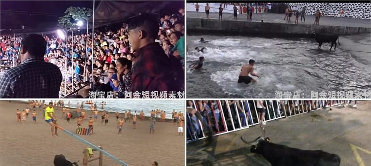 斗牛节比赛中视频无人直播刺激新奇特国外高清解压小说推文素材