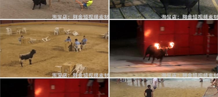 斗牛节比赛中视频无人直播刺激新奇特国外高清解压小说推文素材