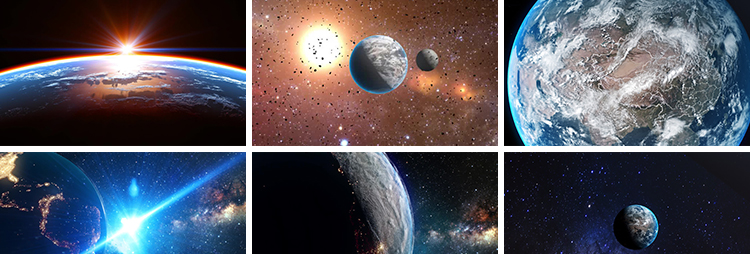 地球俯冲推进穿梭穿越云层白云开场片头转场动画LED背景视频素材