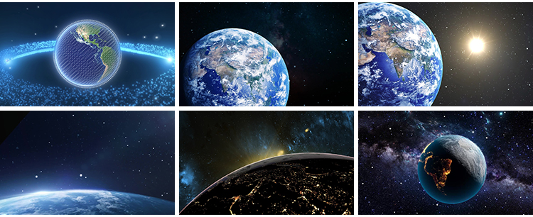 地球俯冲推进穿梭穿越云层白云开场片头转场动画LED背景视频素材