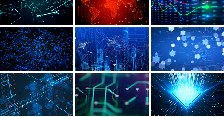 科技电子类抽象数字互联网金融通讯信息经济科幻蓝色背景视频素材