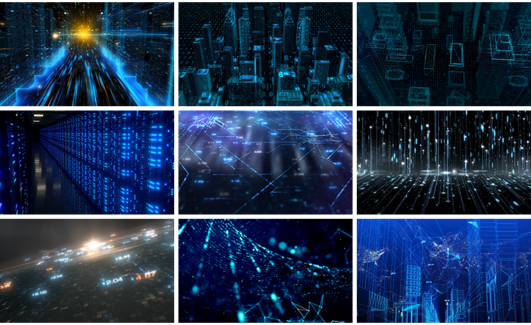 科技电子类抽象数字互联网金融通讯信息经济科幻蓝色背景视频素材