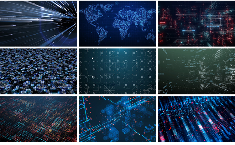 科技电子类抽象数字互联网金融通讯信息经济科幻蓝色背景视频素材