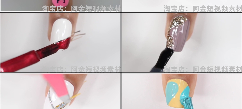 国外美甲解压视频小说推文素材做指甲高清横屏手工海外短视频引流