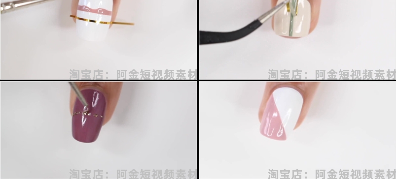 国外美甲解压视频小说推文素材做指甲高清横屏手工海外短视频引流