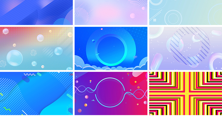 简约几何蓝色渐变线条商务流行时尚图形图案LED背景动态视频素材