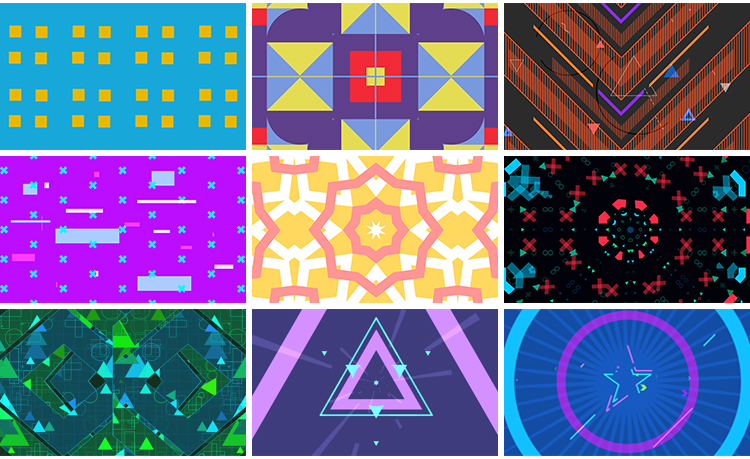 简约几何蓝色渐变线条商务流行时尚图形图案LED背景动态视频素材