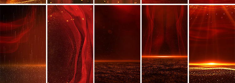 竖屏版红色红绸粒子喜庆光束高清手机屏剪映直播动态背景视频素材