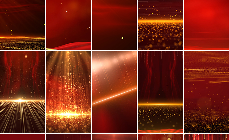 竖屏版红色红绸粒子喜庆光束高清手机屏剪映直播动态背景视频素材