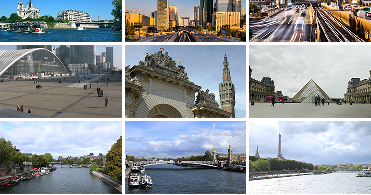 法国巴黎凯旋门街景卢浮宫埃菲尔铁塔夜景城市风光地标短视频素材