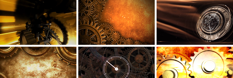 时间时钟表齿轮摆钟怀旧复古时光流逝舞台LED背景大屏幕视频素材