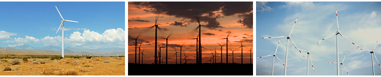 风力发电机群转动风机绿色能源风能发电特写夕阳风车实拍视频素材