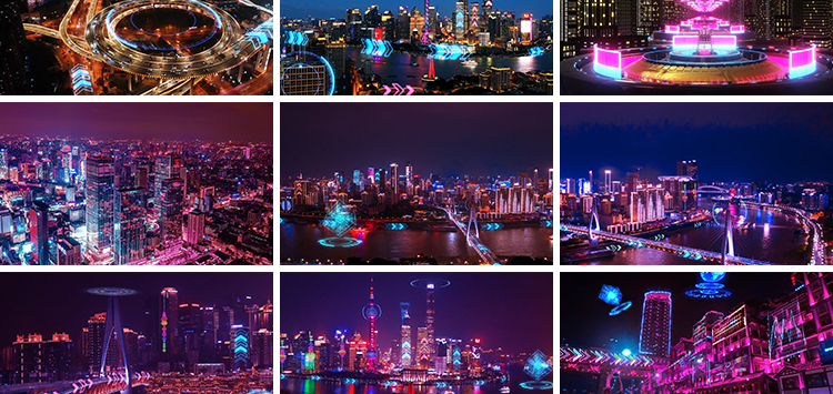 赛博朋克炫酷科幻科技未来城市霓虹灯夜景酒吧店led背景素材视频