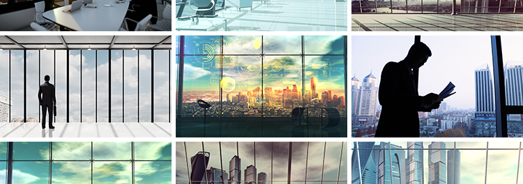 人物男士背影商务成功人士剪影展望未来遥望窗外高清实拍视频素材