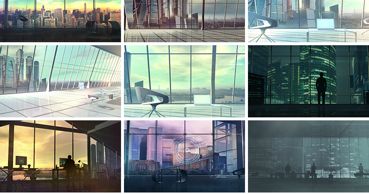 人物男士背影商务成功人士剪影展望未来遥望窗外高清实拍视频素材