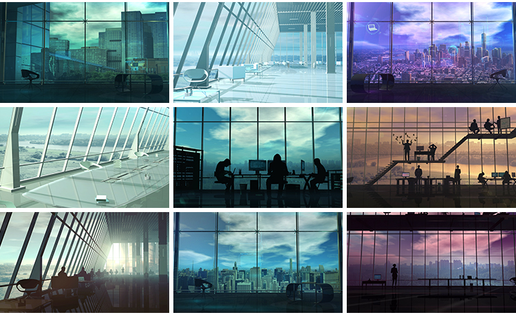 人物男士背影商务成功人士剪影展望未来遥望窗外高清实拍视频素材