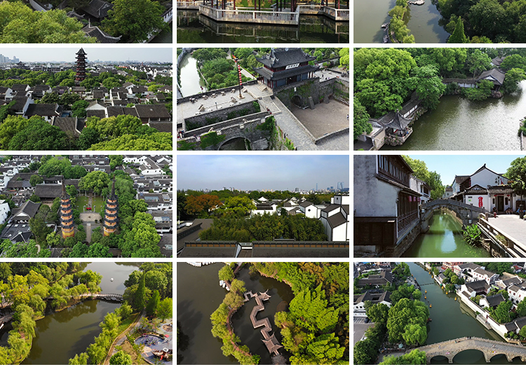 苏州园林古镇建筑古朴房屋凉亭湖水巷古典景色旅游景区短视频素材