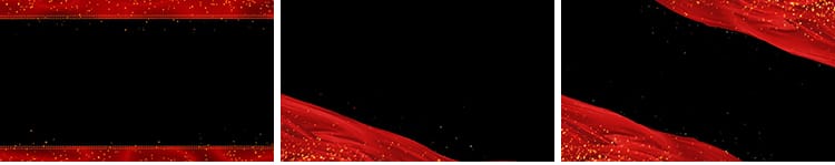 红绸金色粒子红旗飘动爱国红色边框特效合成MOV透明通道视频素材