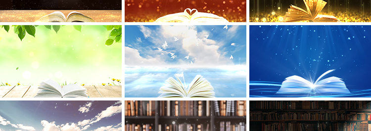 读书阅读演讲朗诵世界读书日金色粒子翻书本书香LED背景视频素材