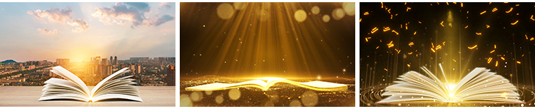 读书阅读演讲朗诵世界读书日金色粒子翻书本书香LED背景视频素材