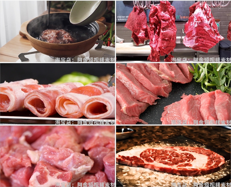 生鲜牛肉新鲜食材烹饪切生美食片雪花肥牛卷实拍剪辑高清视频素材