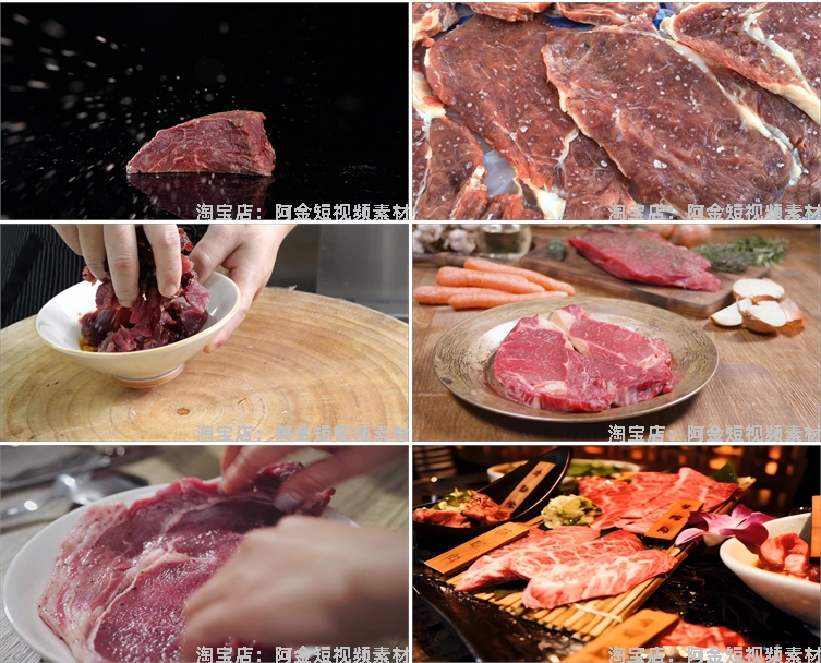 生鲜牛肉新鲜食材烹饪切生美食片雪花肥牛卷实拍剪辑高清视频素材