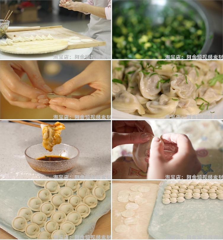 冬季传统美食春节年味气氛冬日包饺子煮饺子水饺高清剪辑视频素材