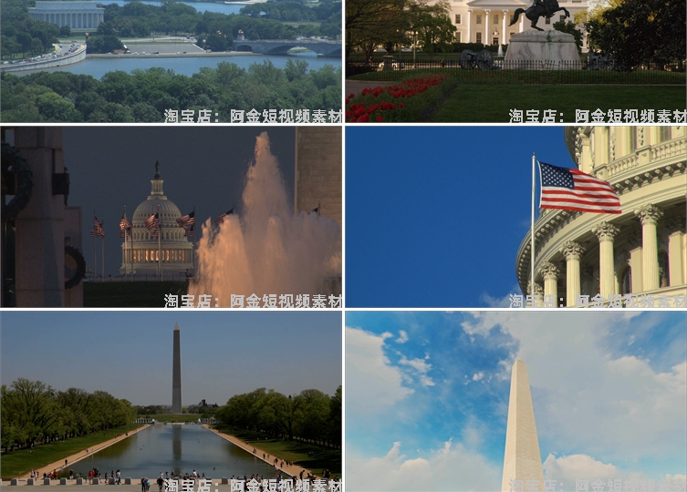 4K国外美国华盛顿城市建筑夜景航拍风光风景素材高清旅游自然视频