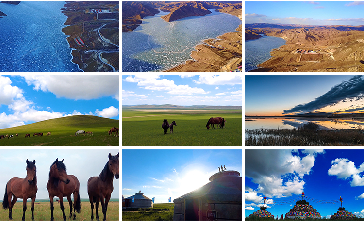 内蒙古包群大草原马羊牛少数民族风景延时航拍自然风光短视频素材