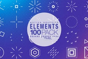 视频素材-100个线条爆照故障弯曲MG运动图形动画 Motion Graphic Elements Collection