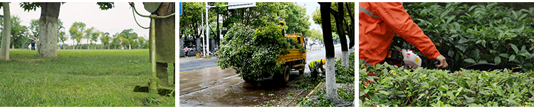 城市环卫工人洒水清扫清洁垃圾车绿化道路劳动者保洁街道视频素材