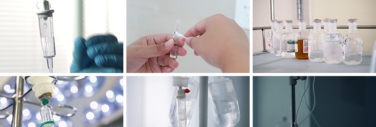 医院吊盐水病人静脉输液管打点滴打针打药水吊水特写实拍视频素材