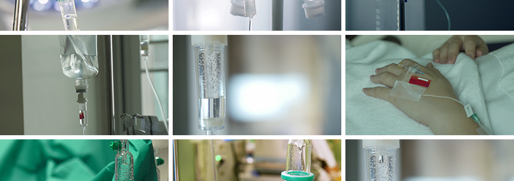 医院吊盐水病人静脉输液管打点滴打针打药水吊水特写实拍视频素材