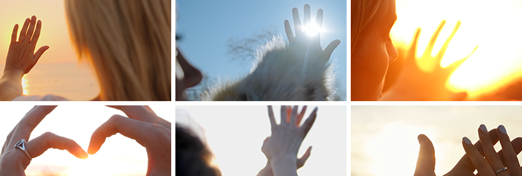 唯美阳光透过手指穿过手朝阳光遮挡触摸逆光夕阳朝阳情感视频素材