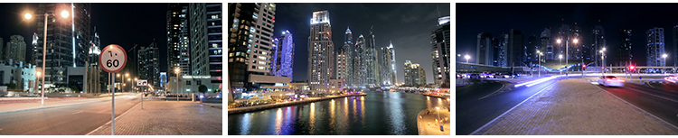 中东阿联酋迪拜城市建筑夜景风光交通街道帆船酒店航拍短视频素材