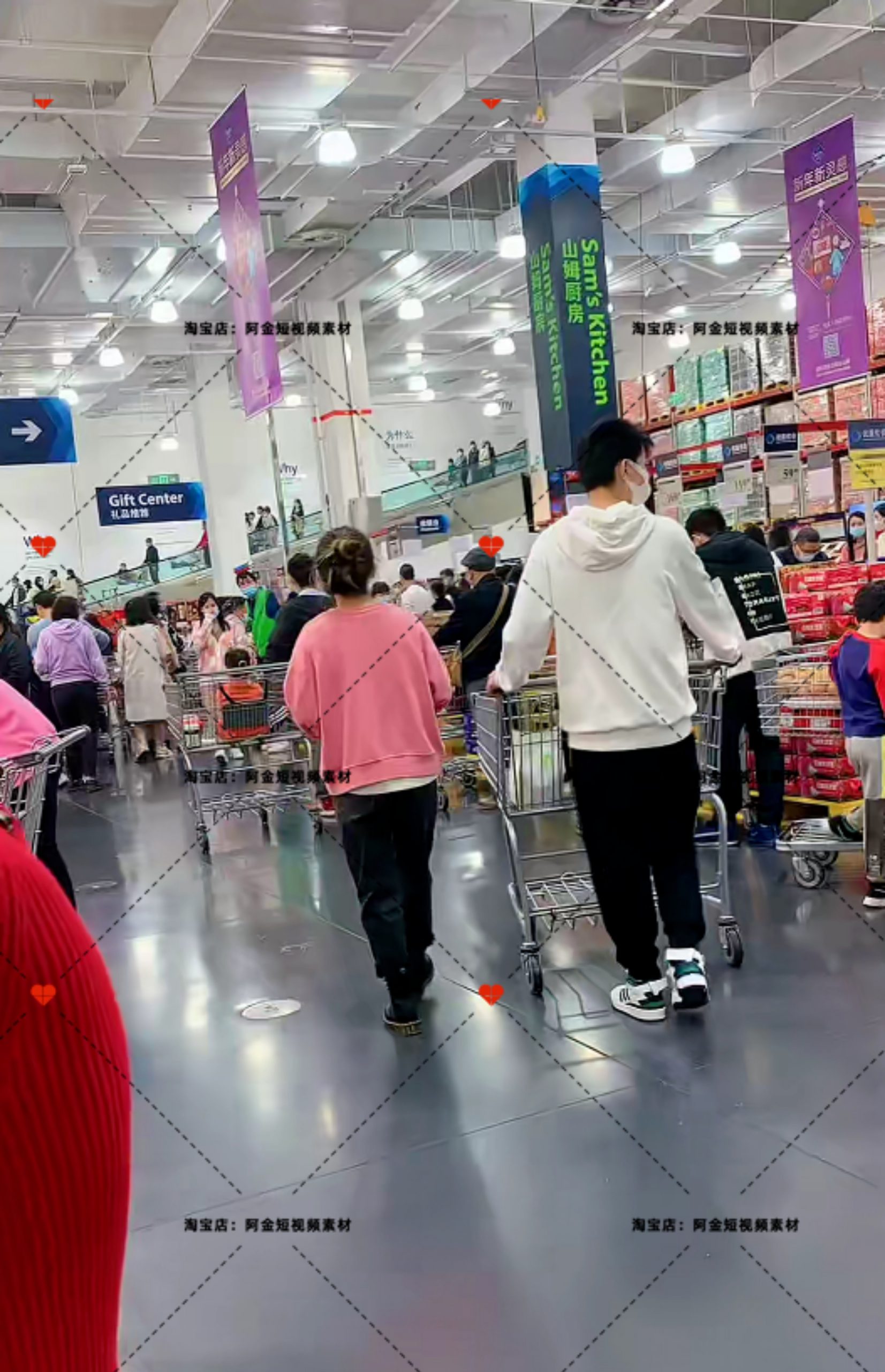 超市购物清仓大卖场百货无人直播间绿幕高清背景素材视频带货场景