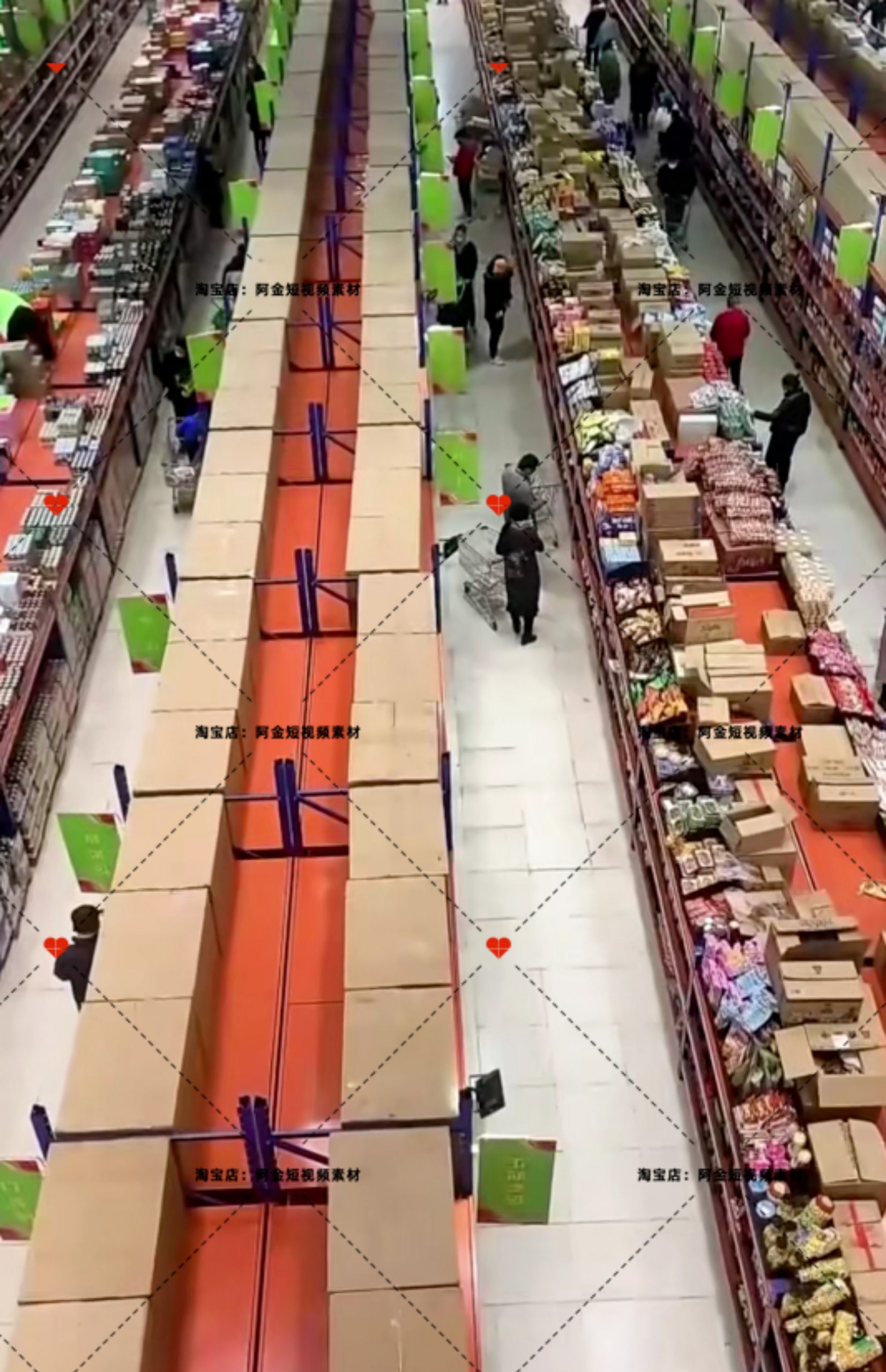 超市购物清仓大卖场百货无人直播间绿幕高清背景素材视频带货场景