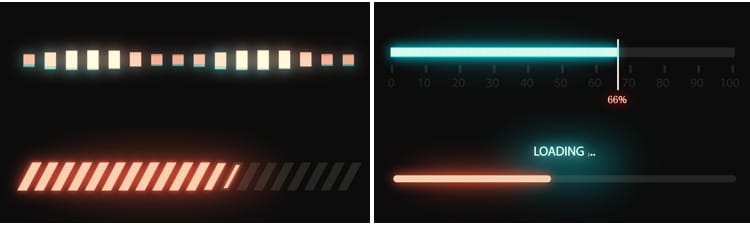 加载进度条数据缓冲启动百分比后期合成特效透明通道MOV视频素材